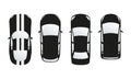 Car icon set. Top view. Vector illustration or different type of cars Royalty Free Stock Photo